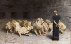 Daniel remains in peace among the lions